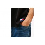 Tommy Jeans Regular Waffle Ανδρικό Κοντομάνικο T-Shirt Μαύρο