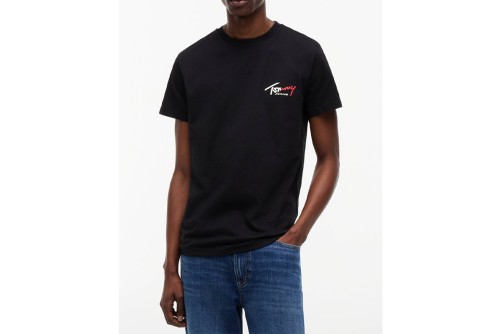 Tommy Jeans Signature Logo Slim Jersey T-Shirt Ανδρικό (DM0DM22538 BDS)