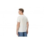 Tommy Jeans Signature Logo Slim Jersey Ανδρικό Κοντομάνικο T-Shirt Εκρού