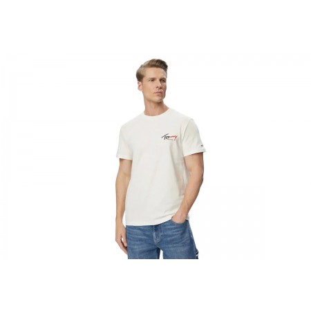 Tommy Jeans Signature Logo Slim Jersey T-Shirt Ανδρικό 