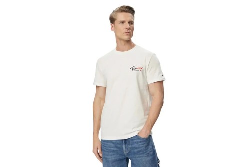 Tommy Jeans Signature Logo Slim Jersey T-Shirt Ανδρικό (DM0DM22538 YBH)