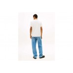 Tommy Jeans Signature Logo Jersey Ανδρικό Κοντομάνικο T-Shirt Εκρού