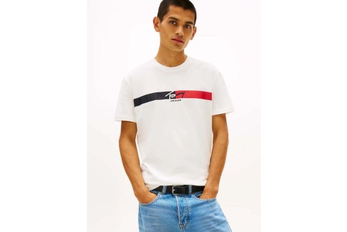 Tommy Jeans Signature Logo Jersey T-Shirt  Ανδρικό (DM0DM22539 YBL)
