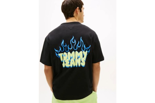 Tommy Jeans Relaxed Bubble Flame Graphic T-Shirt Ανδρικό (DM0DM22552 BDS)