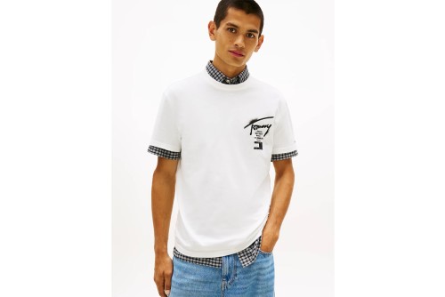 Tommy Jeans Regular Signature Back Logo Jersey T-Shirt Ανδρικό (DM0DM22553 YBL)