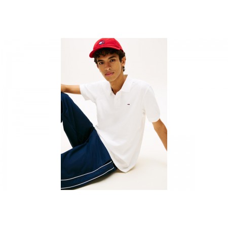 Tommy Jeans Regular Essential Ανδρικό Κοντομάνικο Polo Λευκό