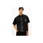 Tommy Jeans Boxy Skater Ανδρικό Κοντομάνικο Πουκάμισο Μαύρο