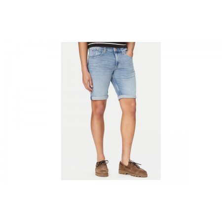 Tommy Jeans Ronnie Whiskered Slim Ανδρική Βερμούδα Τζιν