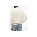 Tommy Jeans Waffle Knit Relaxed Ανδρική Μακρυμάνικη Πλεκτή Μπλούζα Εκρού