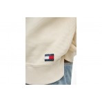 Tommy Jeans Waffle Knit Relaxed Ανδρική Μακρυμάνικη Πλεκτή Μπλούζα Εκρού