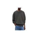 Tommy Jeans Waffle Knit Relaxed Ανδρική Μακρυμάνικη Πλεκτή Μπλούζα Ανθρακί