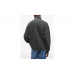 Tommy Jeans Waffle Knit Relaxed Ανδρική Μακρυμάνικη Πλεκτή Μπλούζα με Φερμουάρ Γκρι Σκούρο