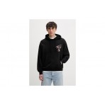 Tommy Jeans Signature Back Logo Relaxed Ανδρικό Φούτερ με Κουκούλα Μαύρο