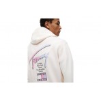 Tommy Jeans Signature Back Logo Relaxed Ανδρικό Φούτερ με Κουκούλα Εκρού