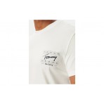 Tommy Jeans Signature Logo Peached Jersey Ανδρικό Κοντομάνικο T-Shirt Λευκό