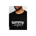 Tommy Jeans Slim Graphic Tee Ανδρικό Κοντομάνικο T-Shirt Μαύρο