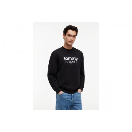 Tommy Jeans Ανδρικό Μακρυμάνικο Φούτερ Μαύρο