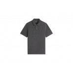 Tommy Jeans Washed Waffle Knit Ανδρικό Κοντομάνικο T-Shirt Polo Ανθρακί