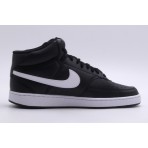 Nike Court Vision Mid Ανδρικά Sneakers Μαύρα, Λευκά