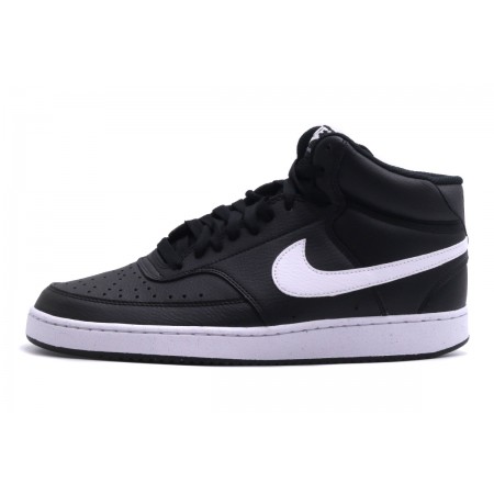 Nike Court Vision Mid Ανδρικά Sneakers Μαύρα, Λευκά