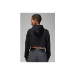 Jordan Sport Γυναικείο Cropped Φούτερ με Κουκούλα Μαύρο