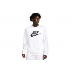 Nike Club Fleece Ανδρική Μακρυμάνικη Μπλούζα Λευκή