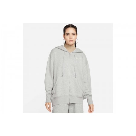 Nike Sportswear Phoenix Fleece Γυναικεία Ζακέτα με Κουκούλα Γκρι