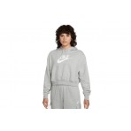 Nike Club Fleece Crop Top Γυναικείο Φούτερ Με Κουκούλα Γκρι