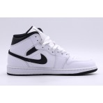 Jordan Air 1 Reverse Panda Mid Ανδρικά Sneakers Λευκά, Μαύρα