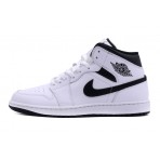 Jordan Air 1 Reverse Panda Mid Ανδρικά Sneakers Λευκά, Μαύρα