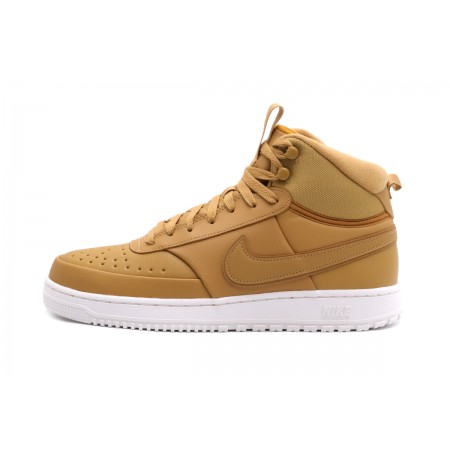 Nike Court Vision Mid Ανδρικά Χειμερινά Sneakers Καφέ, Λευκά