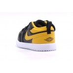 Jordan Air 1 Yellow Ochre Low Βρεφικά Sneakers Μαύρα, Κίτρινα, Λευκά