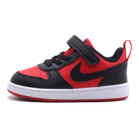 Nike Court Borough Low Recraft Βρεφικά Sneakers Κόκκινα, Μαύρα