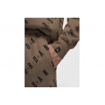 Jordan Essentials Graphic Fleece Ανδρικό Παντελόνι Φόρμας Καφέ