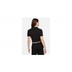 Nike Sportswear Essential Γυναικεία Κοντομάνικη Polo Μπλούζα Μαύρη