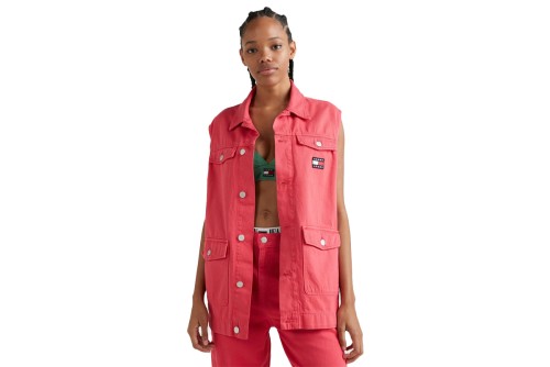 Tommy Jeans Oversized Vest Bf Bg7005 Πουκάμισο Αμάνικο Γυναικείο (DW0DW15683 TJN)