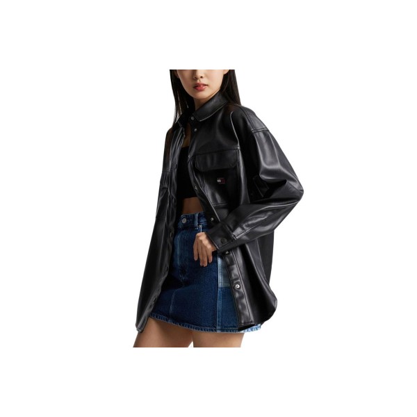 Tommy Jeans Tjw Spr Ovs Pleather Overshirt Πουκάμισο Μακρυμάνικο Γυναικε 