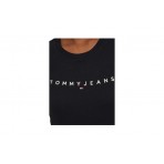 Tommy Jeans Slim Linear Γυναικείο Κοντομάνικο T-Shirt Μαύρο