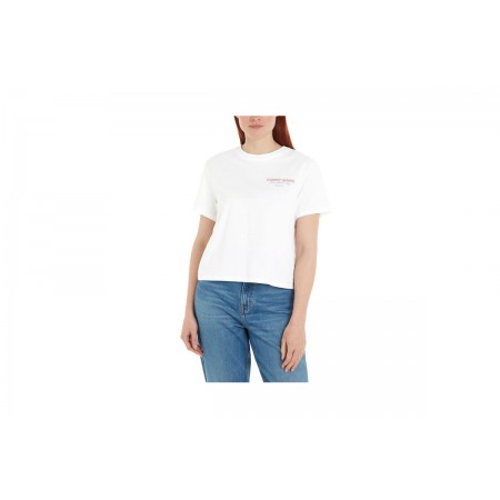 Tommy Jeans Boxy Essential Γυναικείο Κοντομάνικο T-Shirt Λευκό