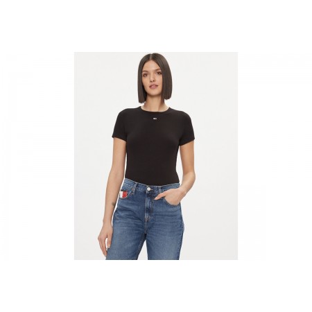 Tommy Jeans Slim Essential Rib Ss T-Shirt Γυναικείο 