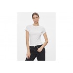 Tommy Jeans Slim Essential Rib Γυναικείο Κοντομάνικο T-Shirt Λευκό