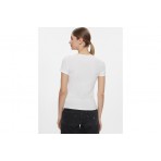 Tommy Jeans Slim Essential Rib Γυναικείο Κοντομάνικο T-Shirt Λευκό