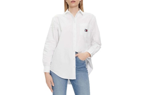 Tommy Jeans Badge Boyfriend Πουκάμισο Μακρυμάνικο Γυναικείο (DW0DW17807 YBR)