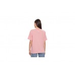 Tommy Jeans New Linear Γυναικείο Κοντομάνικο T-Shirt Ροζ
