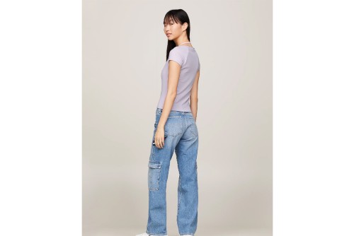 Tommy Jeans Slim Rib Badge Strap Top Κοντομάνικο Γυναικείο (DW0DW17896 W06)