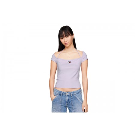 Tommy Jeans Slim Rib Badge Strap Top Κοντομάνικο Γυναικείο 