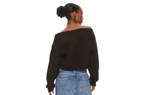 Tommy Jeans Crp Off Shoulder Crew Μπλούζα Με Λαιμόκοψη Γυναικεία (DW0DW17956 BDS)
