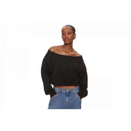 Tommy Jeans Crp Off Shoulder Crew Μπλούζα Με Λαιμόκοψη Γυναικεία 