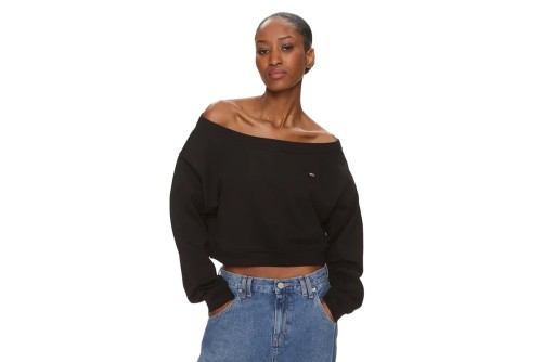 Tommy Jeans Crp Off Shoulder Crew Μπλούζα Με Λαιμόκοψη Γυναικεία (DW0DW17956 BDS)