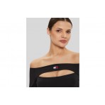 Tommy Jeans Badge Cut Out Bodycon Μακρυμάνικο Φόρεμα Mini